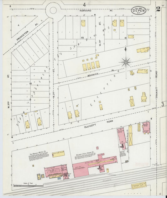 Sanborn Fire Insurance Map from Depew, Erie County, New York (1905), Sheet #0002 - Historic Sanborn Fire Insurance Map Print, vintage old map wall art, antique decor, genealogy gift, New York New York map