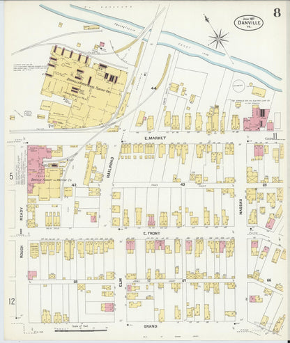 Sanborn Fire Insurance Map from Danville, Montour County, Pennsylvania (1907), Sheet #0008 - Complete Map Set gallery image, historic Sanborn map, vintage wall art, Pennsylvania Pennsylvania