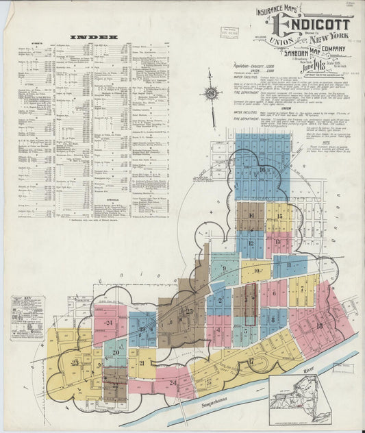 Sanborn Fire Insurance Map from Endicott, Broome County, New York. (1918) – Historic Sanborn Fire Insurance Map Print