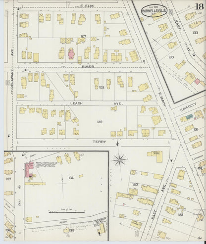 Sanborn Fire Insurance Map from Hornell, Steuben County, New York (1893), Sheet #0018 - Complete Map Set gallery image, historic Sanborn map, vintage wall art, New York New York