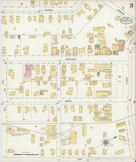 Sanborn Fire Insurance Map from Canisteo, Steuben County, New York (1904), Sheet #0003 - Historic Sanborn Fire Insurance Map Print, vintage old map wall art, antique decor, genealogy gift, New York New York map