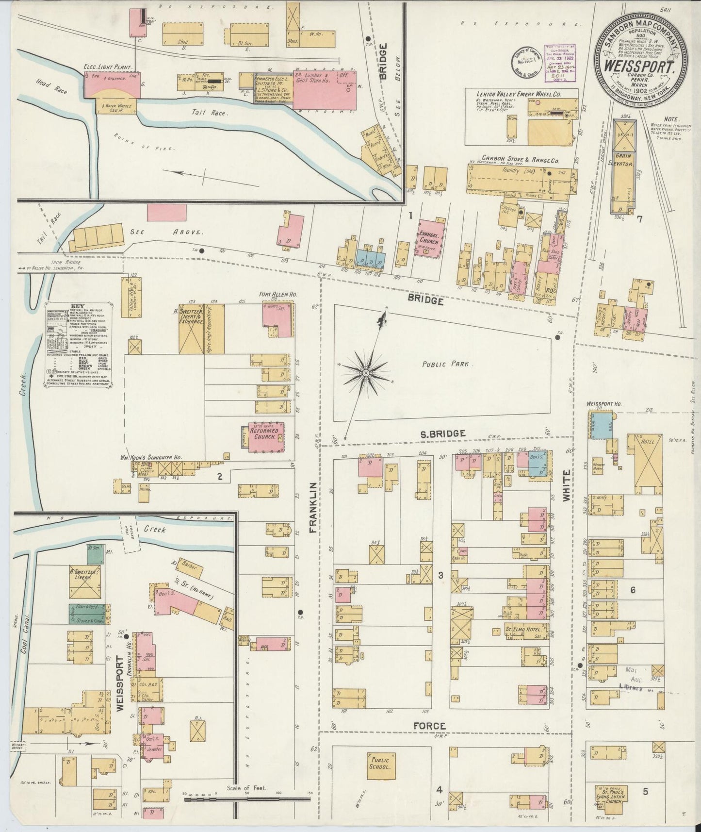 Sanborn Fire Insurance Map from Weissport, Carbon County, Pennsylvania. (1902) – Historic Sanborn Fire Insurance Map Print