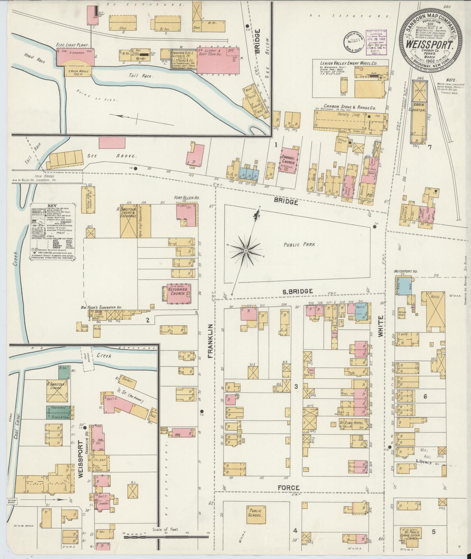 Sanborn Fire Insurance Map from Weissport, Carbon County, Pennsylvania. (1902) – Historic Sanborn Fire Insurance Map Print