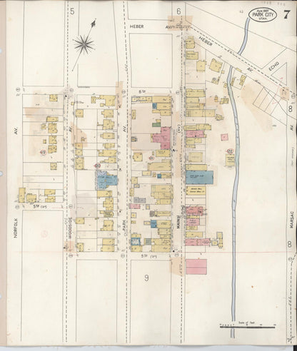 Sanborn Fire Insurance Map from Park City, Summit County, Utah (1940), Sheet #0007 - Complete Map Set gallery image, historic Sanborn map, vintage wall art, Utah Utah