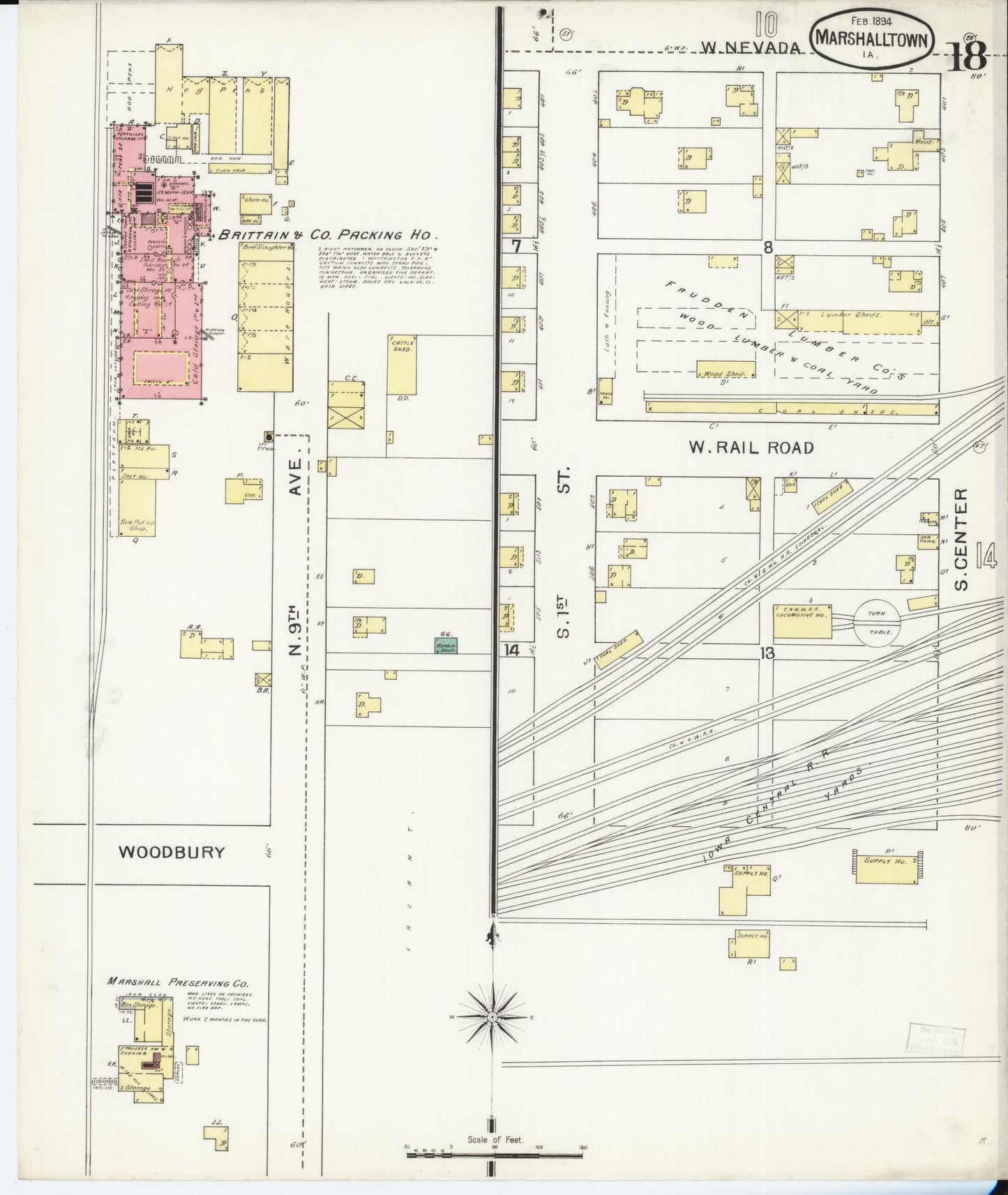 Sanborn Fire Insurance Map from Marshalltown, Marshall County, Iowa (1894), Sheet #0018 - Historic Sanborn Fire Insurance Map Print