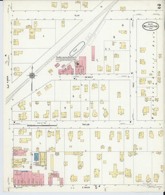 Sanborn Fire Insurance Map from Wellington, Lorain County, Ohio (1911), Sheet #0002 - Historic Sanborn Fire Insurance Map Print, vintage old map wall art, antique decor, genealogy gift, Ohio Ohio map