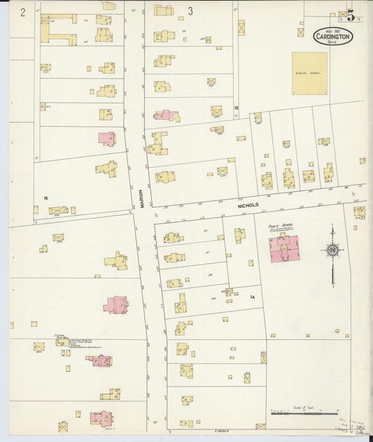 Sanborn Fire Insurance Map from Cardington, Morrow County, Ohio (1912), Sheet #0005 - Historic Sanborn Fire Insurance Map Print, vintage old map wall art, antique decor, genealogy gift, Ohio Ohio map
