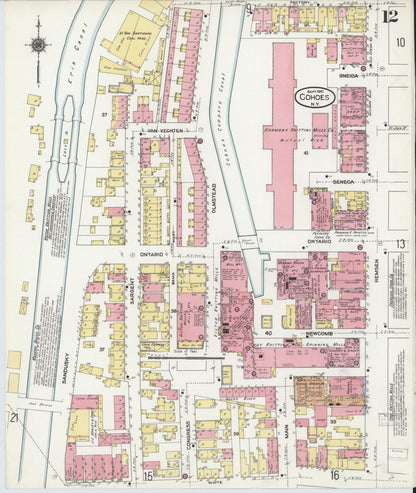 Sanborn Fire Insurance Map from Cohoes, Albany County, New York (1910), Sheet #0013 - Complete Map Set gallery image, historic Sanborn map, vintage wall art, New York New York