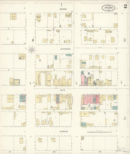 Sanborn Fire Insurance Map from Athena, Umatilla County, Oregon (1900), Sheet #0002 - Complete Map Set gallery image, historic Sanborn map, vintage wall art, Oregon Oregon