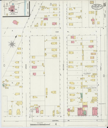 Sanborn Fire Insurance Map from Highland Park, Lake County, Illinois (1900), Sheet #0003 - Complete Map Set gallery image, historic Sanborn map, vintage wall art, Illinois Illinois