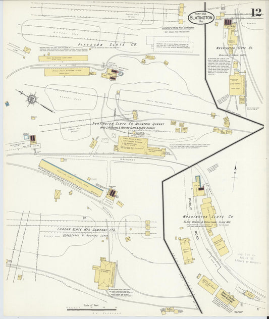 Sanborn Fire Insurance Map from Slatington, Lehigh County, Pennsylvania (1913), Sheet #0012 - Historic Sanborn Fire Insurance Map Print, vintage old map wall art, antique decor, genealogy gift, Pennsylvania Pennsylvania map