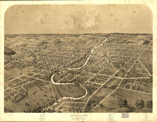 Ypsilanti, Washtenaw Co., Michigan. (1868) – Historic Bird’s-Eye View Panorama Print