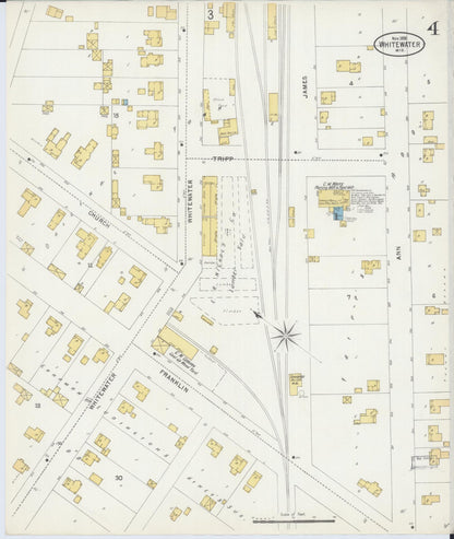 Sanborn Fire Insurance Map from Whitewater, Walworth County, Wisconsin (1898), Sheet #0004 - Complete Map Set gallery image, historic Sanborn map, vintage wall art, Wisconsin Wisconsin