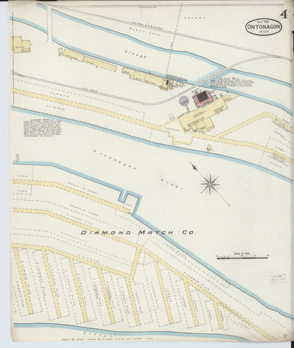 Sanborn Fire Insurance Map from Ontonagon, Ontonagon County, Michigan (1893), Sheet #0004 - Complete Map Set gallery image, historic Sanborn map, vintage wall art, Michigan Michigan