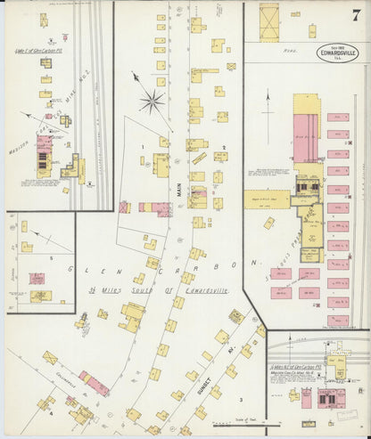 Sanborn Fire Insurance Map from Edwardsville, Madison County, Illinois (1902), Sheet #0007 - Complete Map Set gallery image, historic Sanborn map, vintage wall art, Illinois Illinois