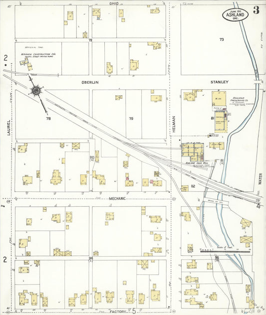 Sanborn Fire Insurance Map from Ashland, Jackson County, Oregon (1911), Sheet #0003 - Historic Sanborn Fire Insurance Map Print, vintage old map wall art, antique decor, genealogy gift, Oregon Oregon map