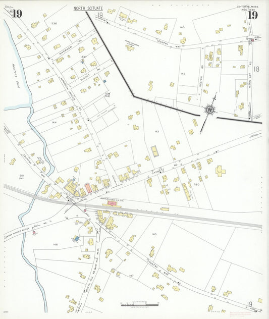 Sanborn Fire Insurance Map from Scituate, Plymouth County, Massachusetts (1939), Sheet #0019 - Historic Sanborn Fire Insurance Map Print, vintage old map wall art, antique decor, genealogy gift, Massachusetts Massachusetts map