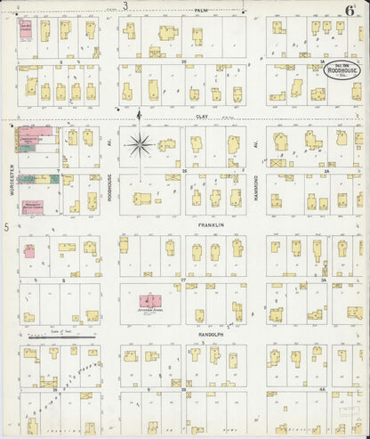 Sanborn Fire Insurance Map from Roodhouse, Greene County, Illinois (1906), Sheet #0006 - Complete Map Set gallery image, historic Sanborn map, vintage wall art, Illinois Illinois