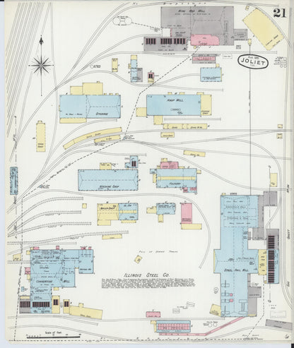 Sanborn Fire Insurance Map from Joliet, Will County, Illinois (1891), Sheet #0021 - Complete Map Set gallery image, historic Sanborn map, vintage wall art, Illinois Illinois