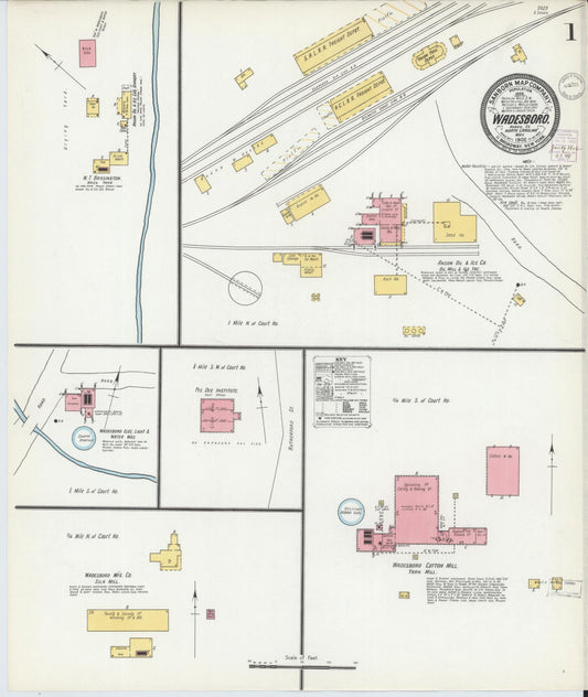 Sanborn Fire Insurance Map from Wadesboro, Anson County, North Carolina. (1902) – Historic Sanborn Fire Insurance Map Print