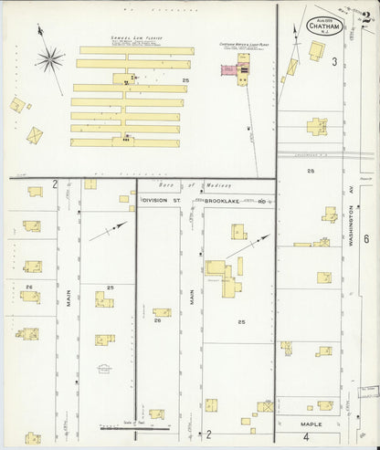 Sanborn Fire Insurance Map from Chatham, Morris County, New Jersey (1909), Sheet #0002 - Historic Sanborn Fire Insurance Map Print, vintage old map wall art, antique decor, genealogy gift, New Jersey New Jersey map