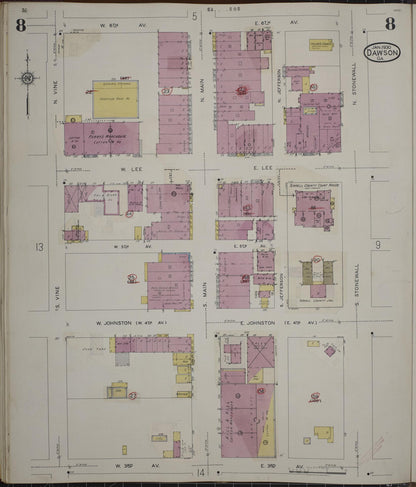 Sanborn Fire Insurance Map from Dawson, Terrell County, Georgia (1943), Sheet #0008 - Complete Map Set gallery image, historic Sanborn map, vintage wall art, Georgia Georgia