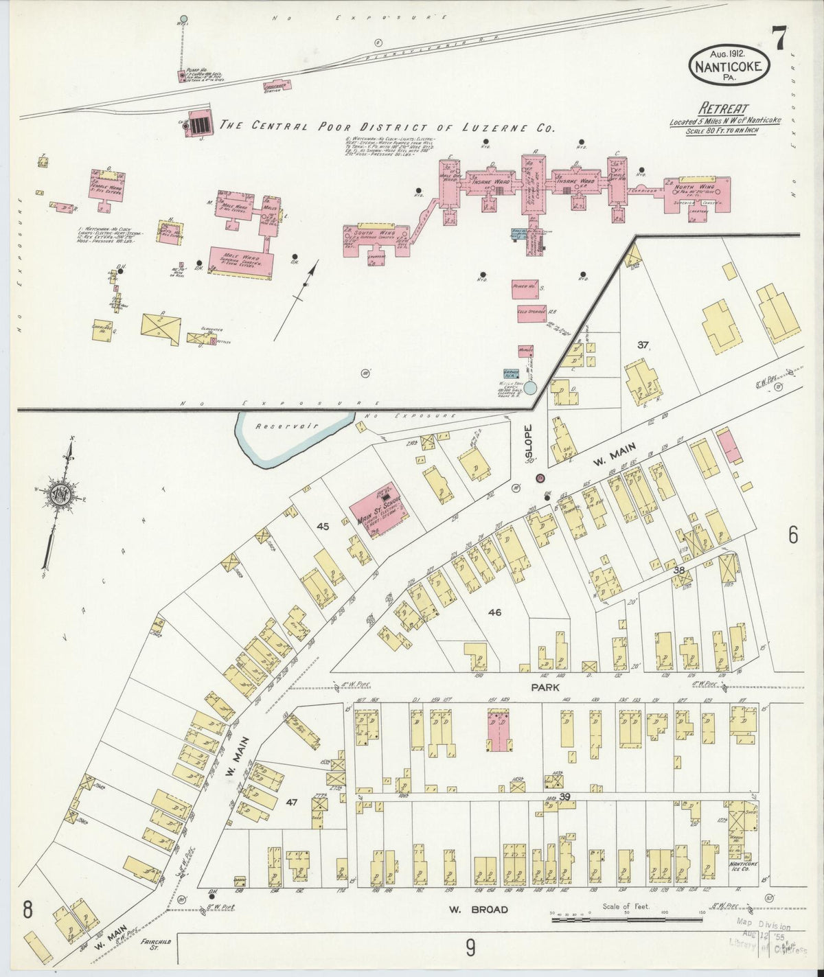 Sanborn Fire Insurance Map from Nanticoke, Luzerne County, Pennsylvania (1912), Sheet #0007 - Complete Map Set gallery image, historic Sanborn map, vintage wall art, Pennsylvania Pennsylvania