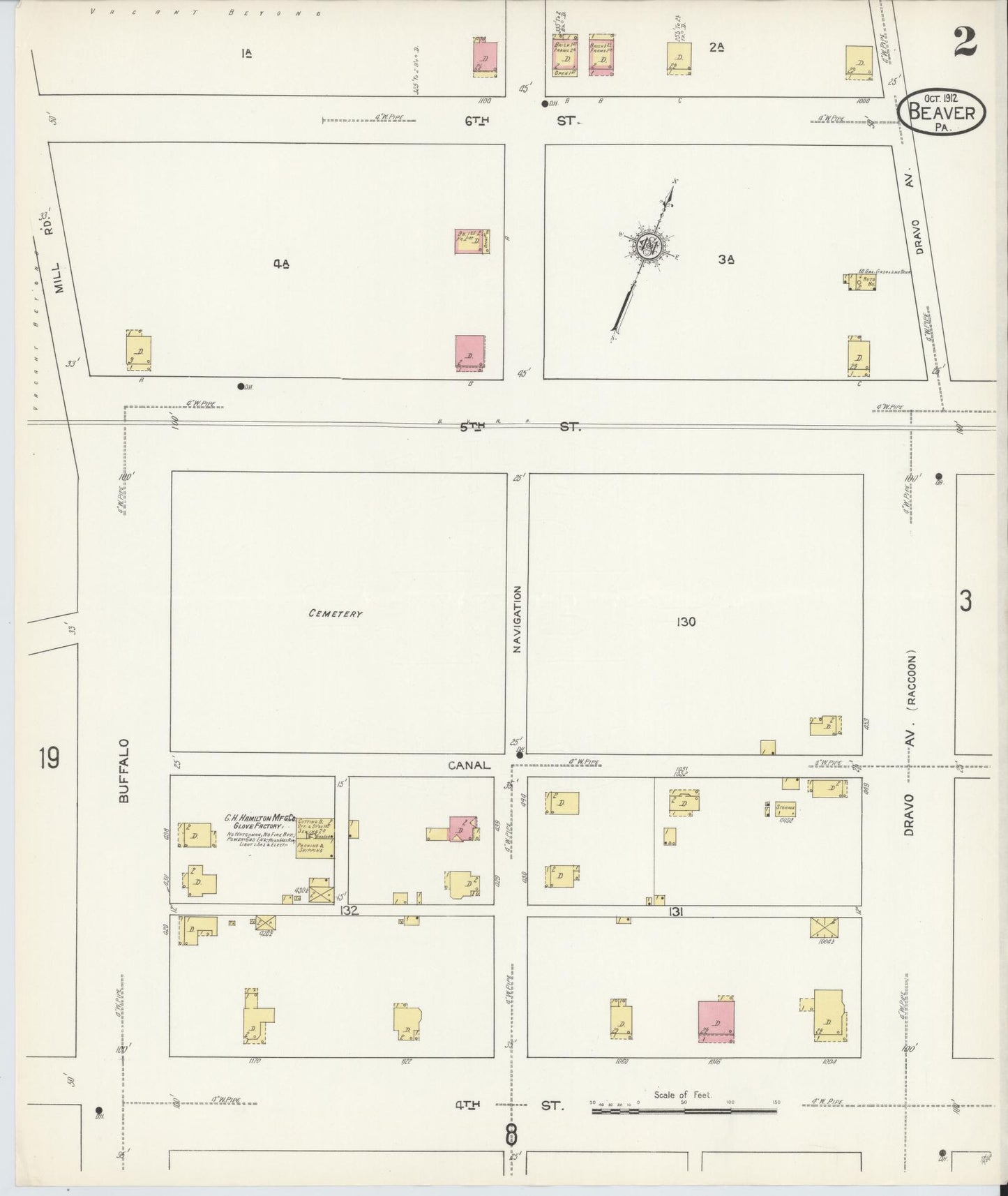 Sanborn Fire Insurance Map from Beaver, Beaver County, Pennsylvania (1912), Sheet #0002 - Historic Sanborn Fire Insurance Map Print, vintage old map wall art, antique decor, genealogy gift, Pennsylvania Pennsylvania map