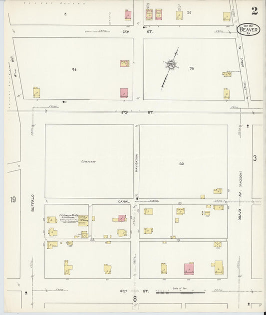 Sanborn Fire Insurance Map from Beaver, Beaver County, Pennsylvania (1912), Sheet #0002 - Historic Sanborn Fire Insurance Map Print, vintage old map wall art, antique decor, genealogy gift, Pennsylvania Pennsylvania map