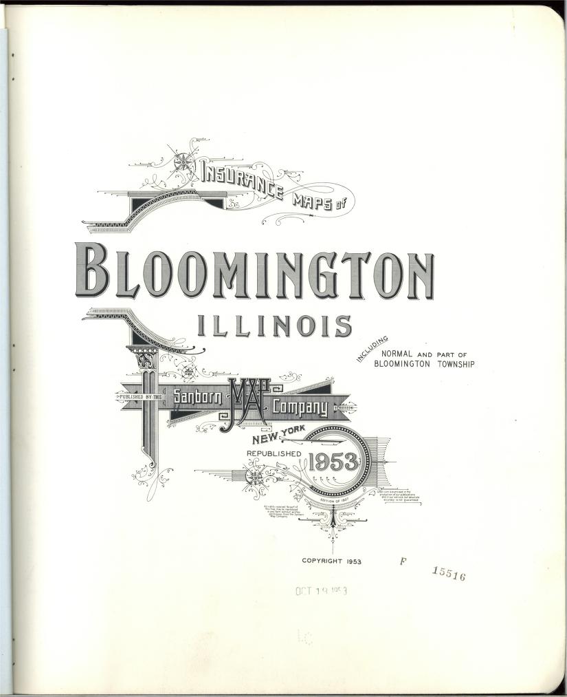 Sanborn Fire Insurance Map from Bloomington, McLean County, Illinois. (1953) – Map View