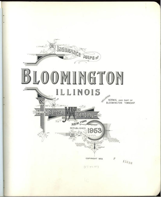 Sanborn Fire Insurance Map from Bloomington, McLean County, Illinois. (1953) – Map View
