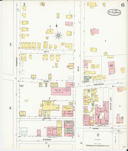 Sanborn Fire Insurance Map from Saint Albans, Franklin County, Vermont (1896), Sheet #0006 - Complete Map Set gallery image, historic Sanborn map, vintage wall art, Vermont Vermont