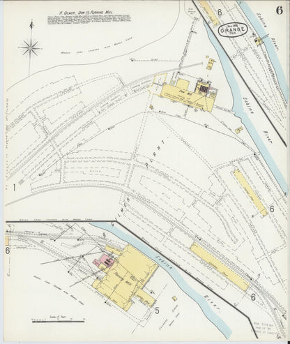 Sanborn Fire Insurance Map from Orange, Orange County, Texas (1896), Sheet #0006 - Complete Map Set gallery image, historic Sanborn map, vintage wall art, Texas Texas