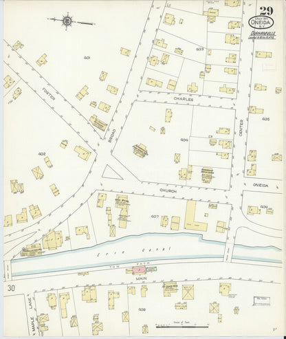 Sanborn Fire Insurance Map from Oneida, Madison County, New York (1914), Sheet #0029 - Complete Map Set gallery image, historic Sanborn map, vintage wall art, New York New York