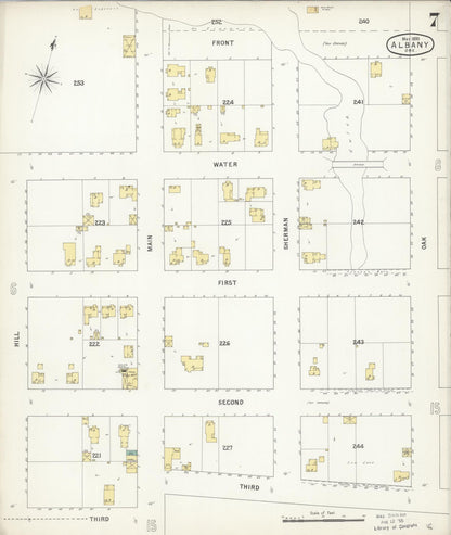 Sanborn Fire Insurance Map from Albany, Linn County, Oregon (1895), Sheet #0007 - Complete Map Set gallery image, historic Sanborn map, vintage wall art, Oregon Oregon