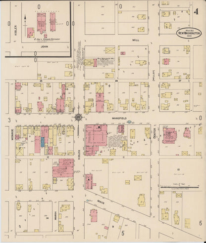 Sanborn Fire Insurance Map from New Washington, Crawford County, Ohio (1922), Sheet #0004 - Historic Sanborn Fire Insurance Map Print, vintage old map wall art, antique decor, genealogy gift, Ohio Ohio map