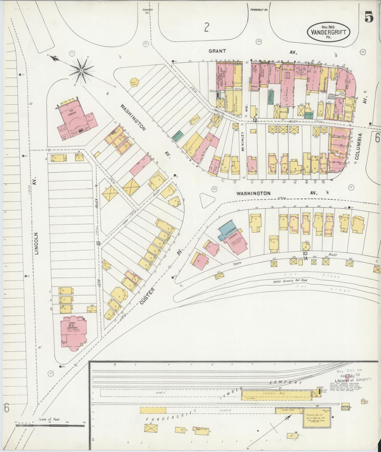 Sanborn Fire Insurance Map from Vandergrift, Westmoreland County, Pennsylvania (1903), Sheet #0005 - Complete Map Set gallery image, historic Sanborn map, vintage wall art, Pennsylvania Pennsylvania