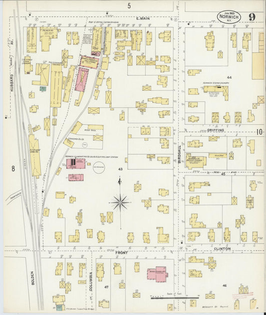 Sanborn Fire Insurance Map from Norwich, Chenango County, New York (1903), Sheet #0009 - Historic Sanborn Fire Insurance Map Print, vintage old map wall art, antique decor, genealogy gift, New York New York map