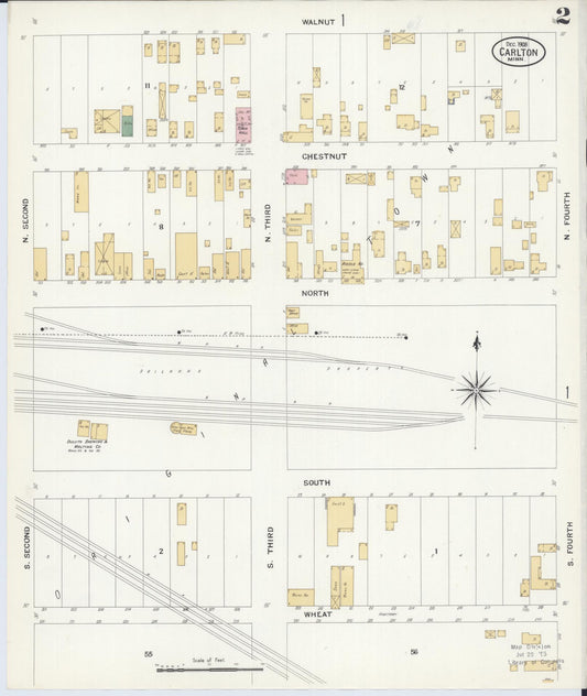 Sanborn Fire Insurance Map from Carlton, Carlton County, Minnesota (1908), Sheet #0002 - Historic Sanborn Fire Insurance Map Print, vintage old map wall art, antique decor, genealogy gift, Minnesota Minnesota map