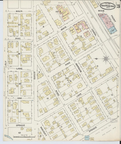 Sanborn Fire Insurance Map from Ishpeming, Marquette County, Michigan (1888), Sheet #0003 - Historic Sanborn Fire Insurance Map Print, vintage old map wall art, antique decor, genealogy gift, Michigan Michigan map
