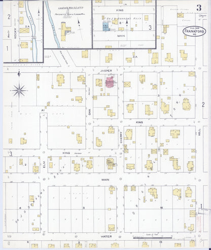 Sanborn Fire Insurance Map from Frankford, Pike County, Missouri (1909), Sheet #0003 - Complete Map Set gallery image, historic Sanborn map, vintage wall art, Missouri Missouri