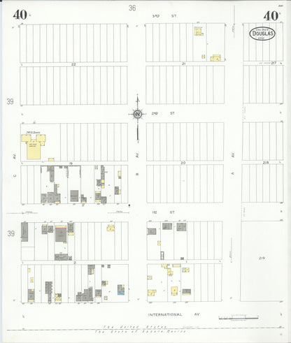 Sanborn Fire Insurance Map from Douglas, Cochise County, Arizona (1929), Sheet #0040 - Complete Map Set gallery image, historic Sanborn map, vintage wall art, Arizona Arizona