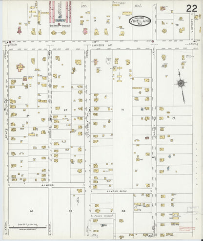 Sanborn Fire Insurance Map from Vineland, Cumberland County, New Jersey (1919), Sheet #0022 - Complete Map Set gallery image, historic Sanborn map, vintage wall art, New Jersey New Jersey