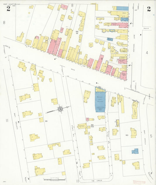 Sanborn Fire Insurance Map from Easthampton, Suffolk County, New York (1936), Sheet #0002 - Historic Sanborn Fire Insurance Map Print, vintage old map wall art, antique decor, genealogy gift, New York New York map