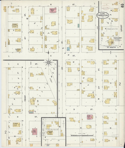 Sanborn Fire Insurance Map from Forreston, Ogle County, Illinois (1899), Sheet #0002 - Historic Sanborn Fire Insurance Map Print, vintage old map wall art, antique decor, genealogy gift, Illinois Illinois map