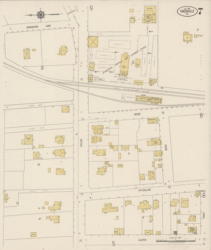Sanborn Fire Insurance Map from Vacaville, Solano County, California (1920), Sheet #0007 - Complete Map Set gallery image, historic Sanborn map, vintage wall art, California California