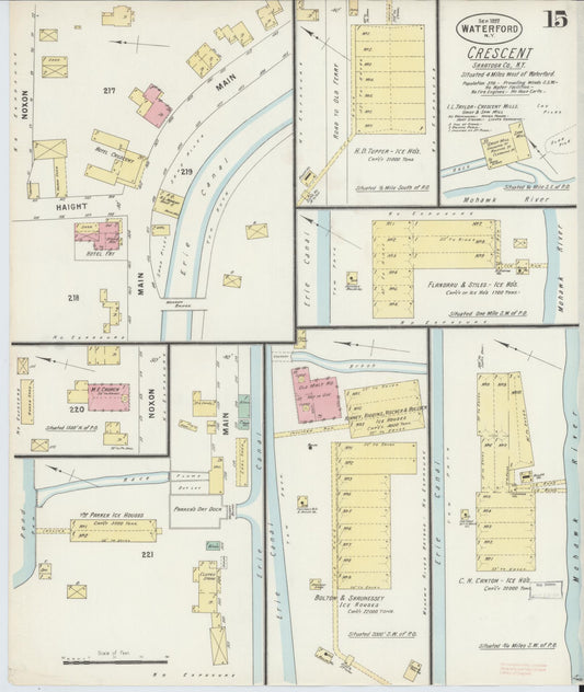 Sanborn Fire Insurance Map from Waterford, Saratoga County, New York (1897), Sheet #0015 - Historic Sanborn Fire Insurance Map Print, vintage old map wall art, antique decor, genealogy gift, New York New York map