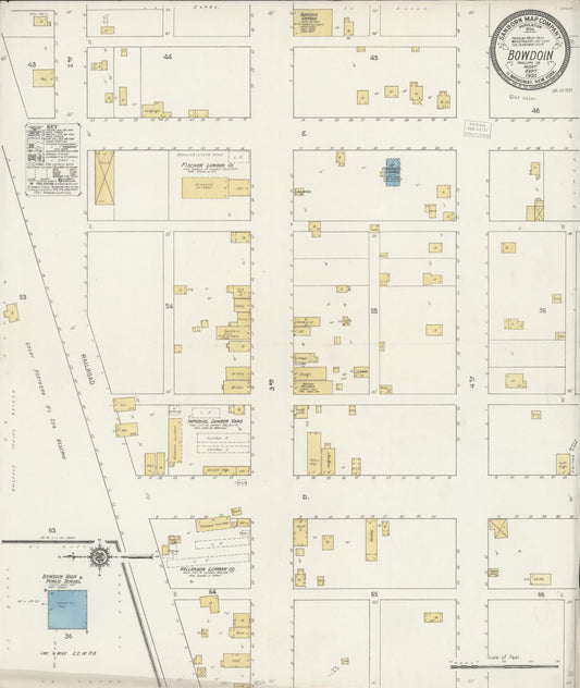 Sanborn Fire Insurance Map from Bowdoin, Phillips County, Montana (1920), Sheet #0001 - Historic Sanborn Fire Insurance Map Print, vintage old map wall art, antique decor, genealogy gift, Montana Montana map