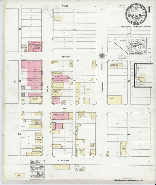 Sanborn Fire Insurance Map from Broken Bow, McCurtain County, Oklahoma. (1921) – Historic Sanborn Fire Insurance Map Print