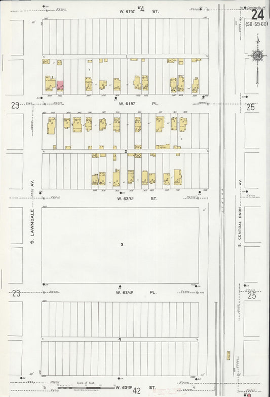 Sanborn Fire Insurance Map from Chicago, Cook County, Illinois (1920), Sheet #0024 - Historic Sanborn Fire Insurance Map Print, vintage old map wall art, antique decor, genealogy gift, Illinois Illinois map